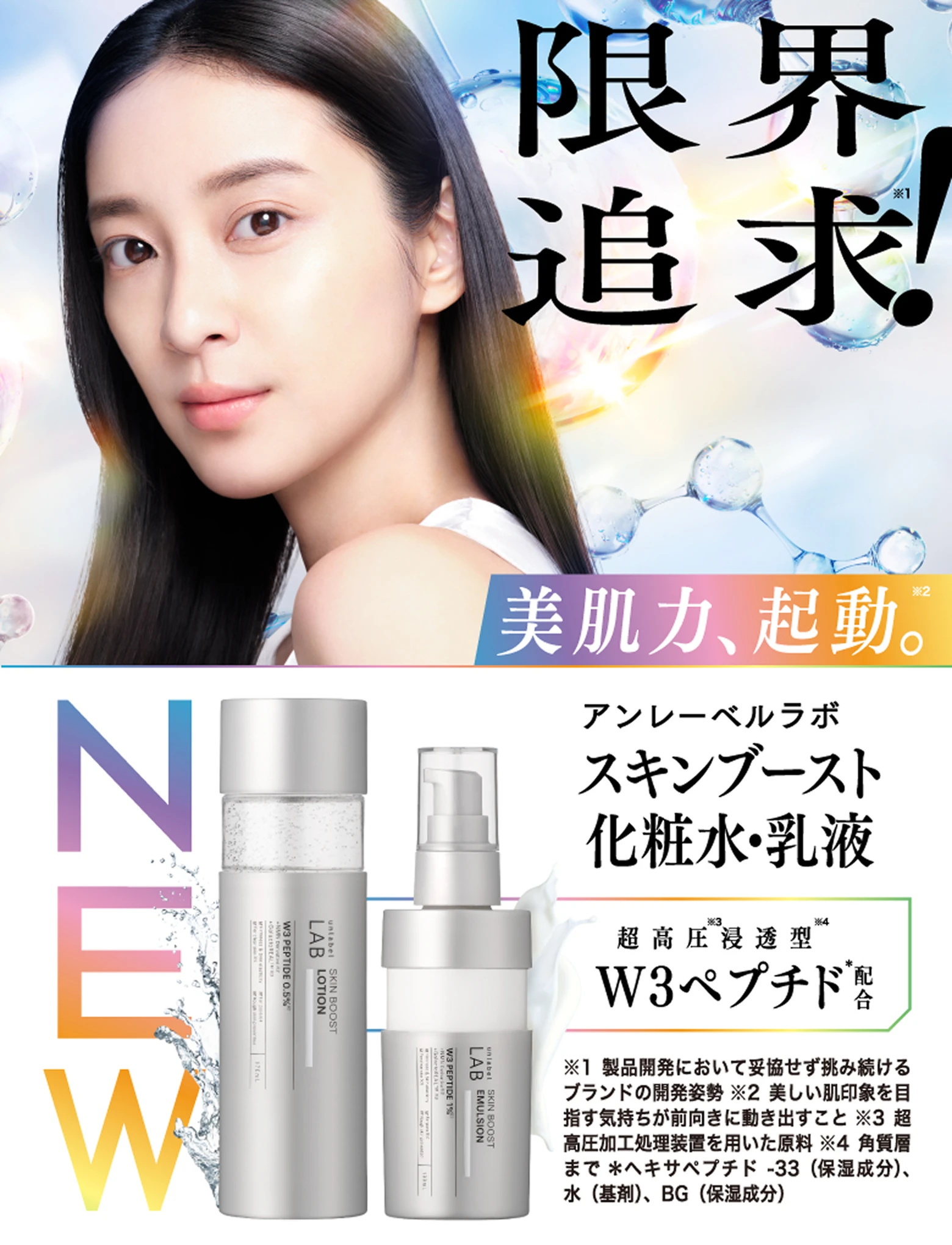 限界追求!美肌力、起動。アンレーベルラボ スキンブースト化粧水・乳液
