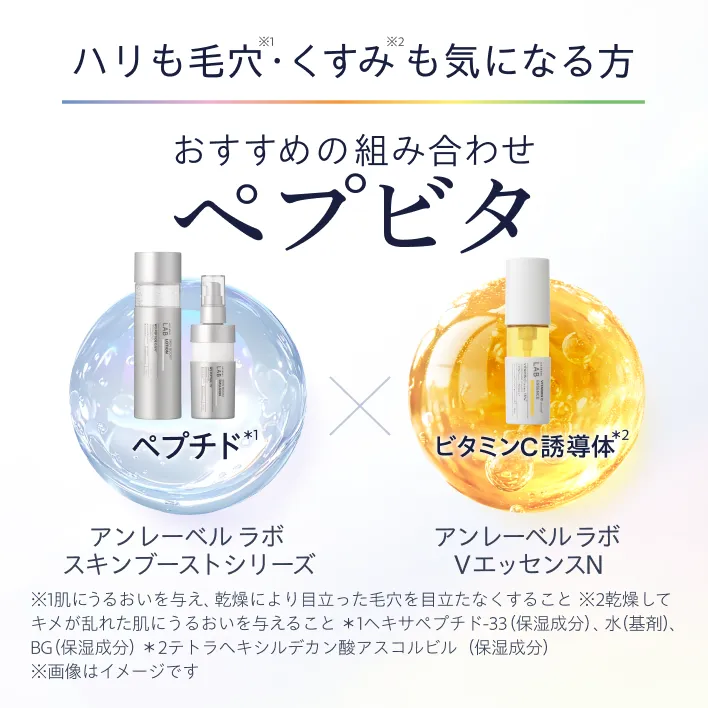 おすすめの組み合わせ ペプビタ：スキンブーストシリーズ × Vエッセンス N