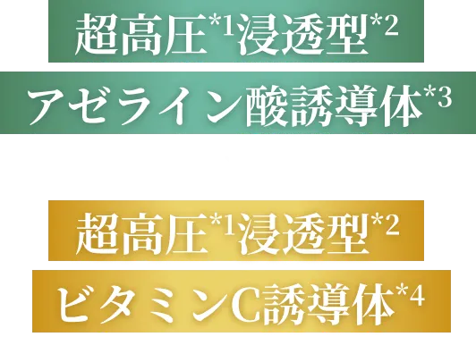 超高圧浸透型アゼライン酸誘導体×超高圧浸透型ビタミンC誘導体