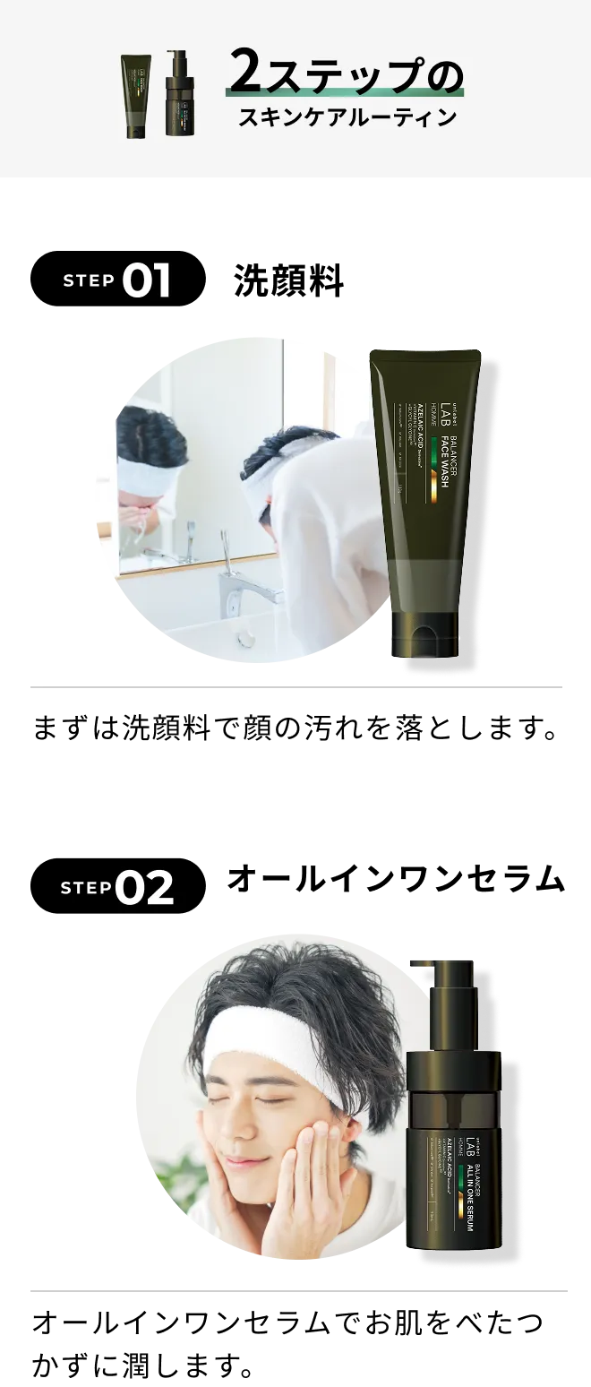 2ステップのスキンケアルーティン